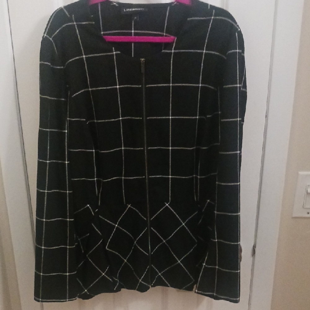Lane Bryant Black and White Plaid Jacket